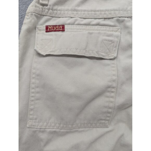 Mudd Jeans Womens 1 Cream Flare 100% Cotton Twill Back Flap Pockets Y2K Style - Picture 11 of 15